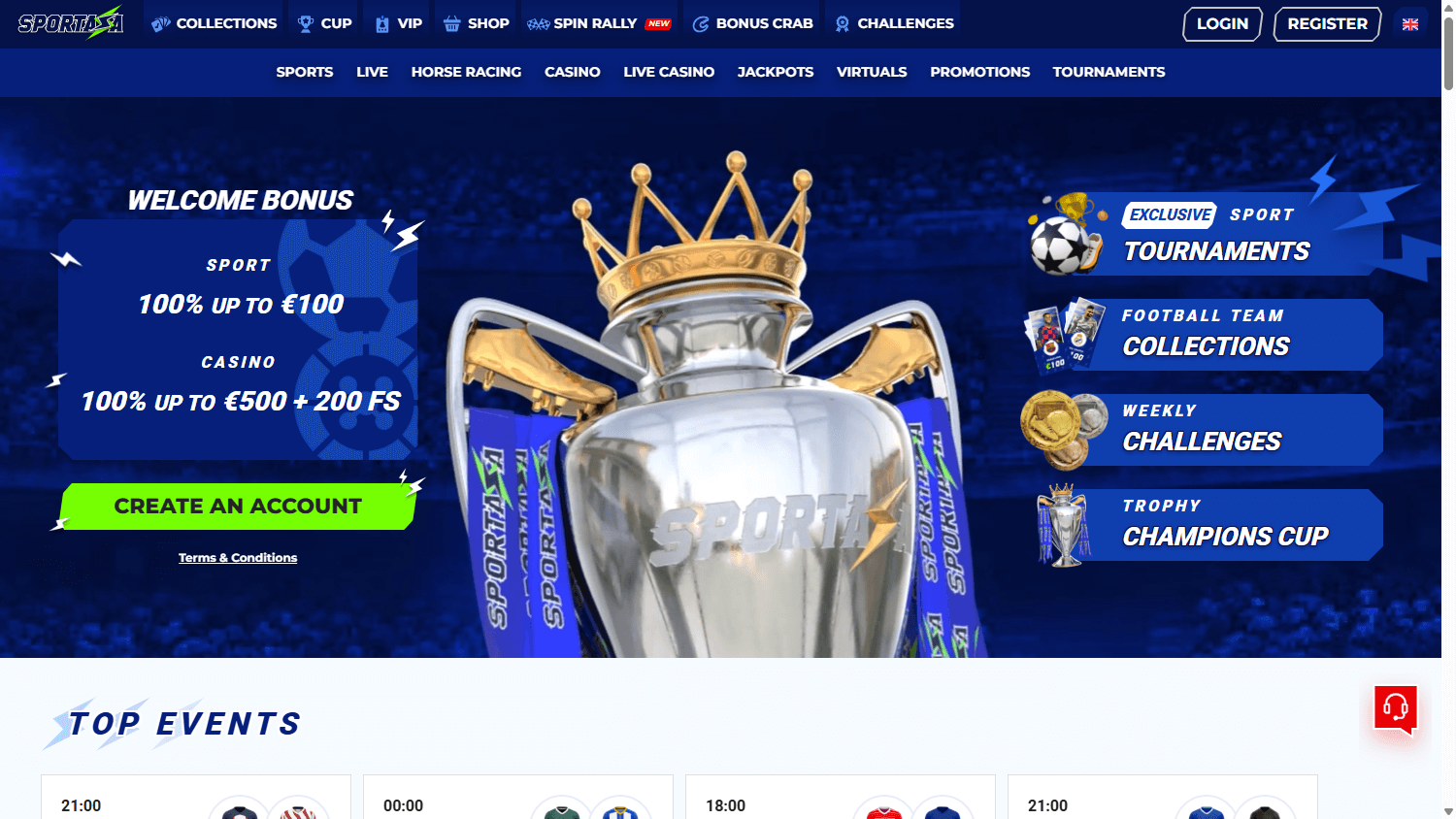 Sportaza Casino Desktop screenshot